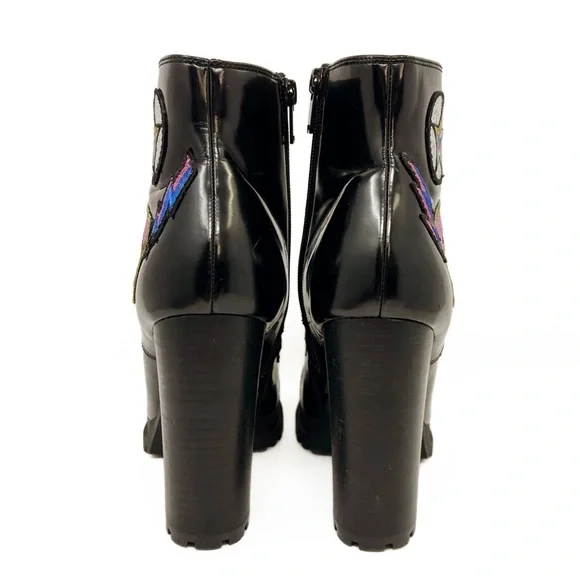 Aldo Glitteratti Lace up High Heel Combat Boots - Picture 8 of 11